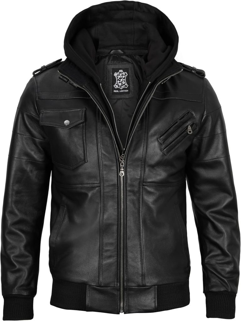 leather bomber jacket men
